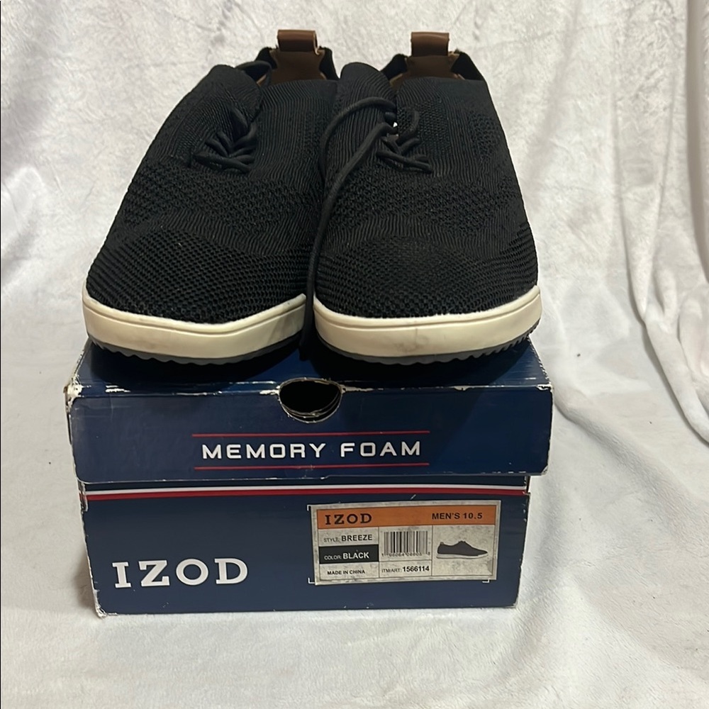 Izod Black Sneakers with Memory Foam and Slip-On Design